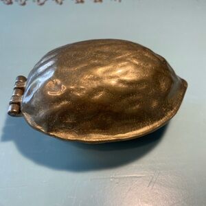 Vintage MCM Cast Metal Walnut shaped Nutcracker